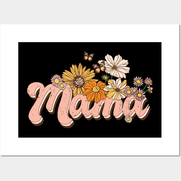 Mama retro distressed design Wall Art by BAB